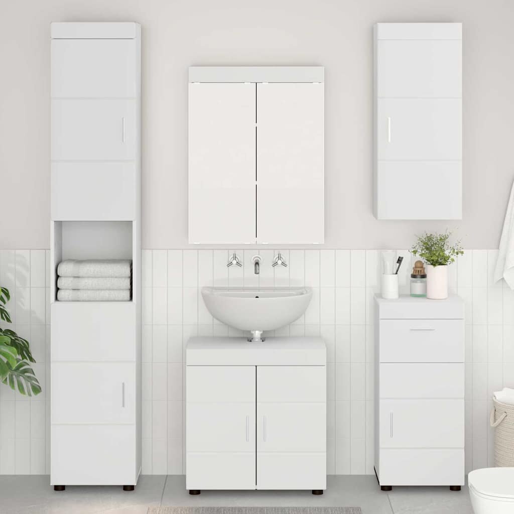 vidaXL Комплект мебели за баня TULUM 5 бр. Бяло 60 x 34 x 63 см