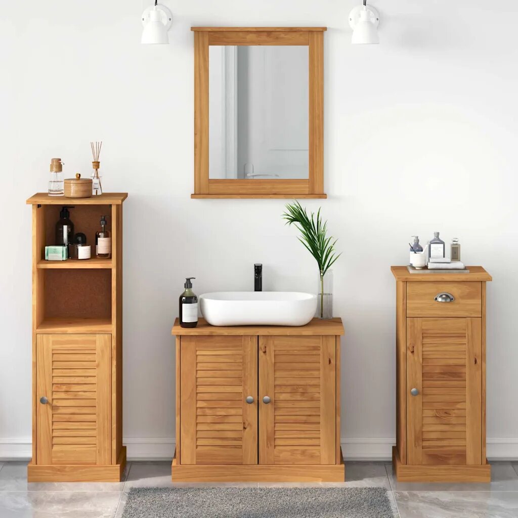 vidaXL Комплект мебели за баня VIGO 4 бр. Меден кафяв 37 x 34 x 110 см