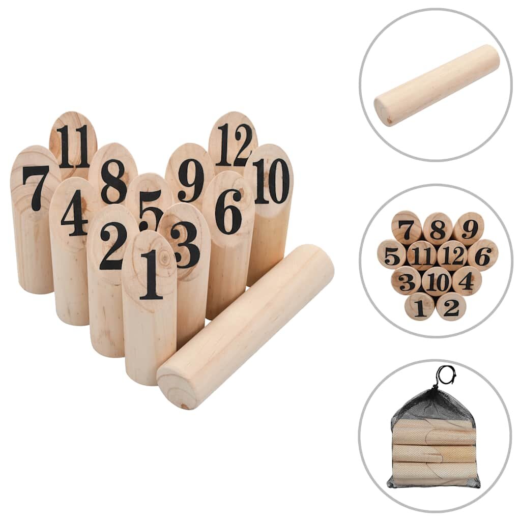 vidaXL Комплект на играта Kubb дърво