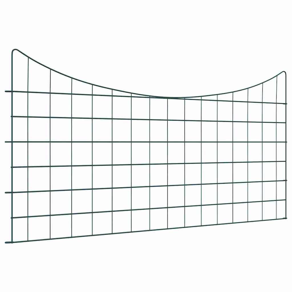 vidaXL Комплект ограда за езеро 5 бр. 100 x 50 cm Стомана Зелен