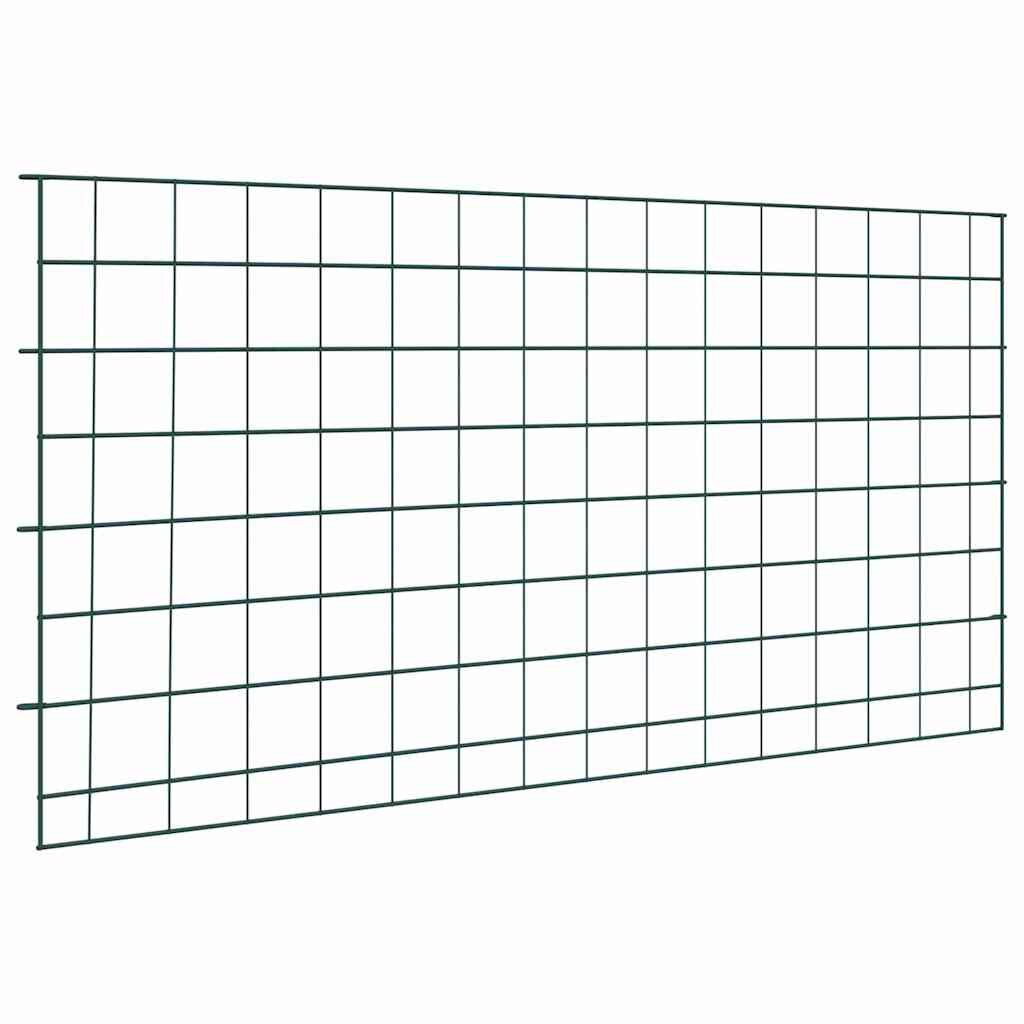 vidaXL Комплект ограда за езеро 5 бр. 100 x 50 cm Стомана Зелен