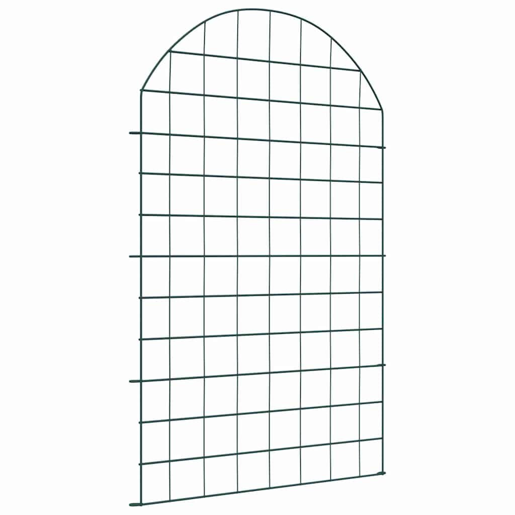 vidaXL Комплект ограда за езеро 8 бр. 50 x 80 cm Стомана Зелен