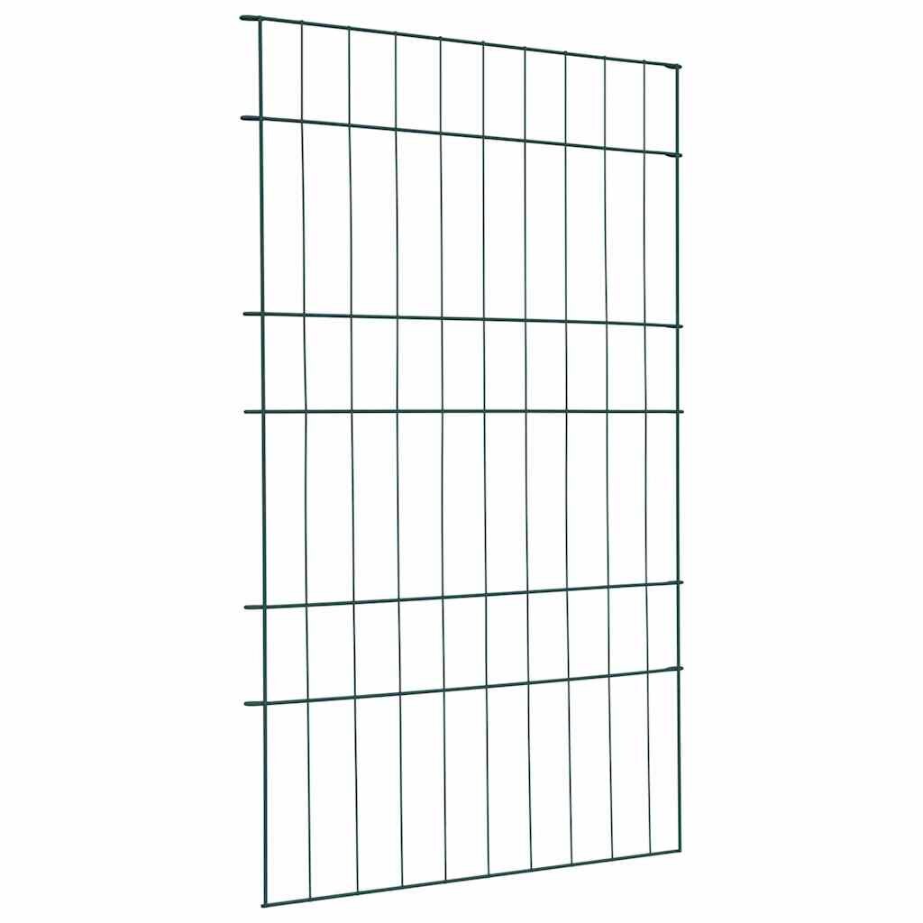 vidaXL Комплект ограда за езеро 8 бр. 50 x 80 cm Стомана Зелен