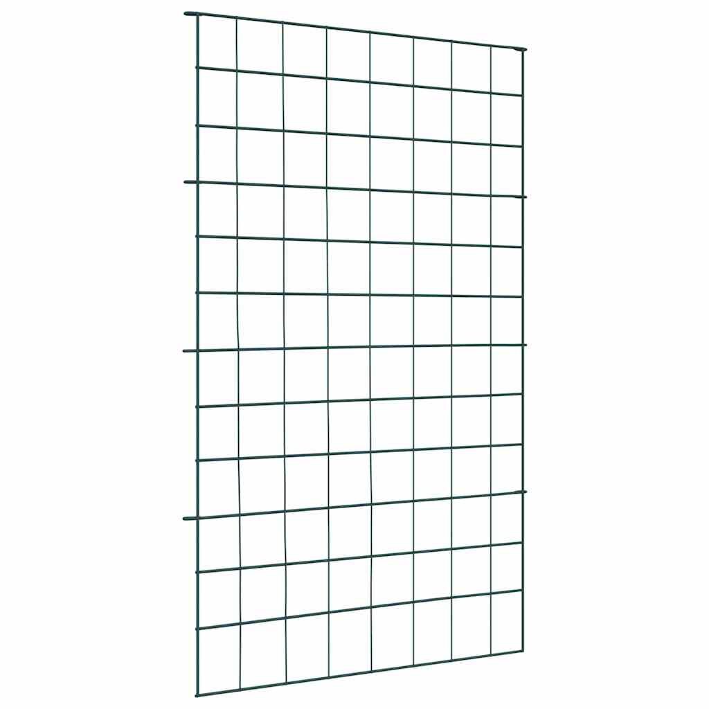 vidaXL Комплект ограда за езеро 8 бр. 50 x 80 cm Стомана Зелен