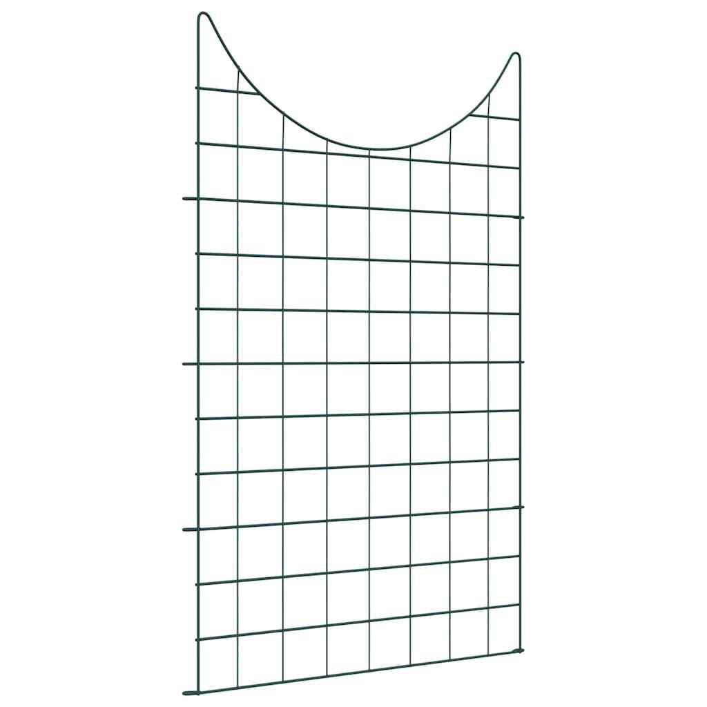 vidaXL Комплект ограда за езеро 8 бр. 50 x 80 cm Стомана Зелен