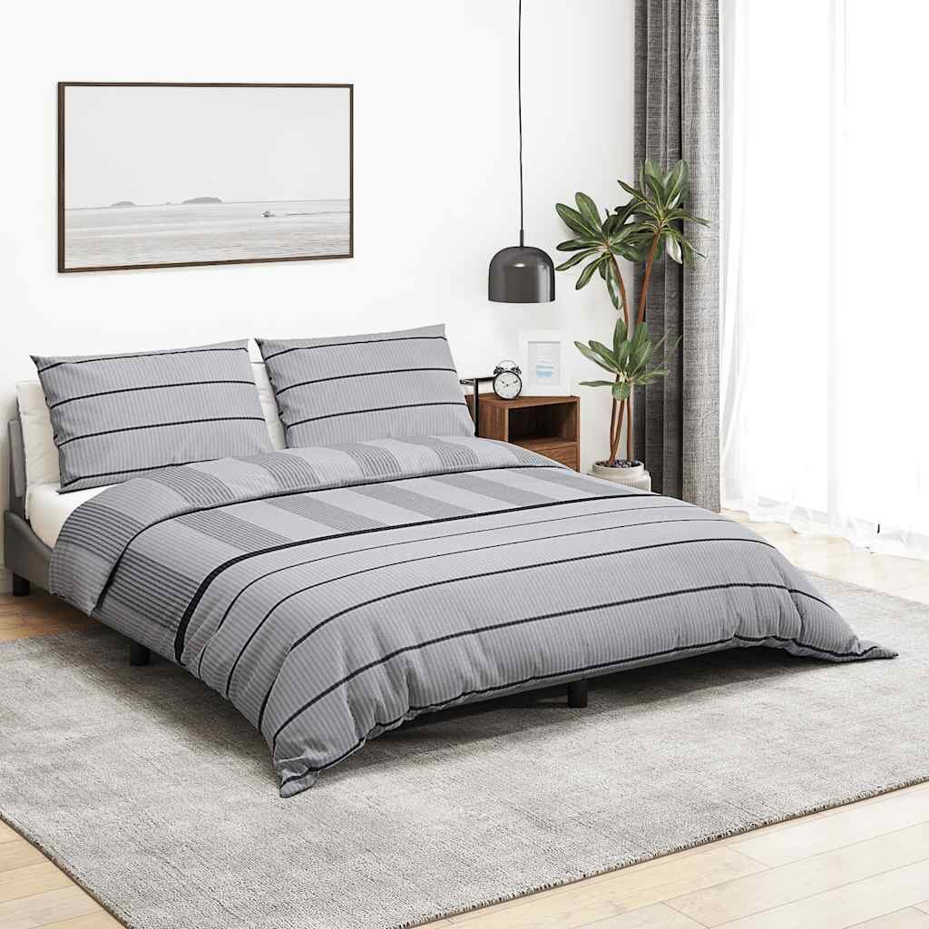 vidaXL Комплект плик за завивка светлосив 260x240 см памук