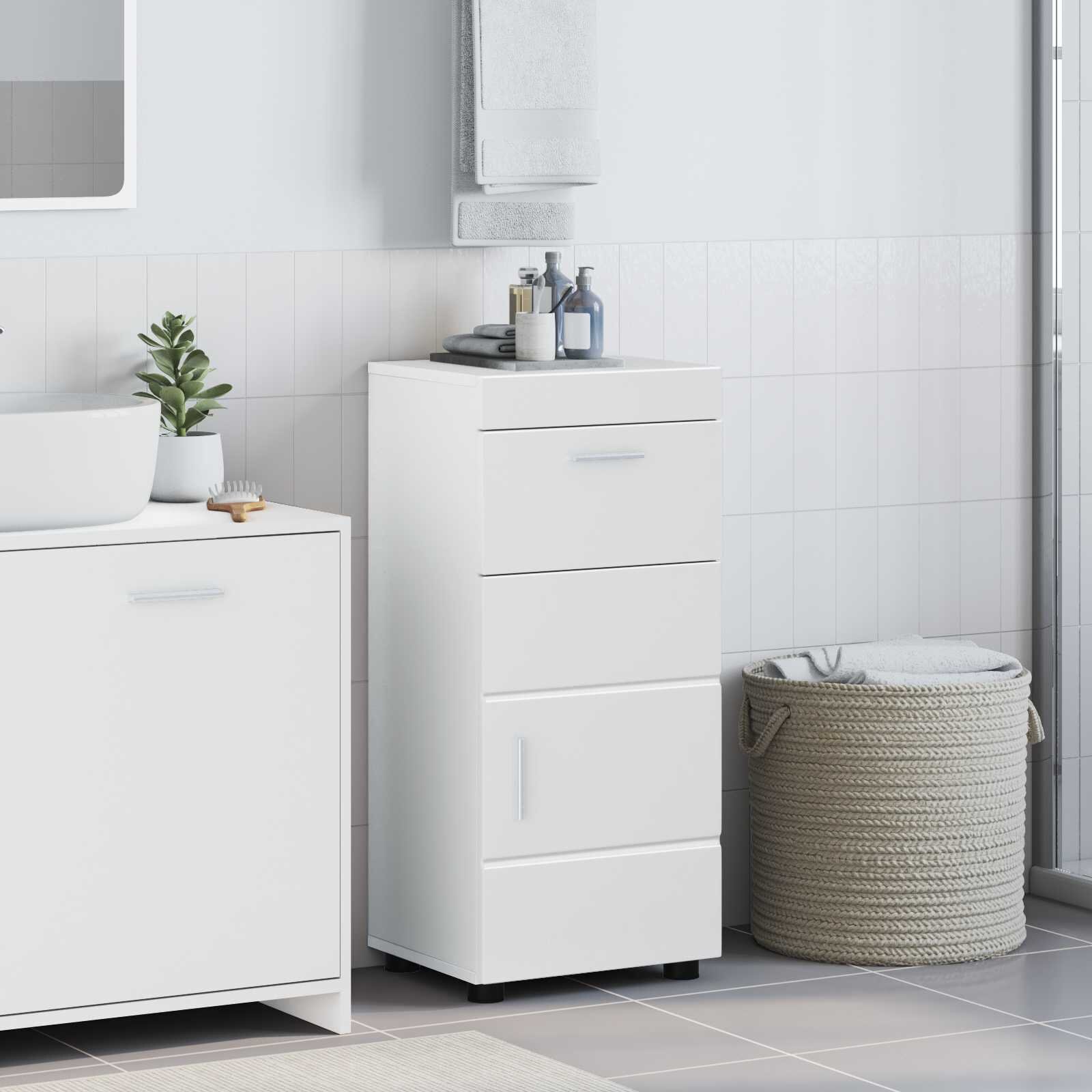 vidaXL Комплект шкафове за баня TULUM Бяло 37 x 315 x 82 см