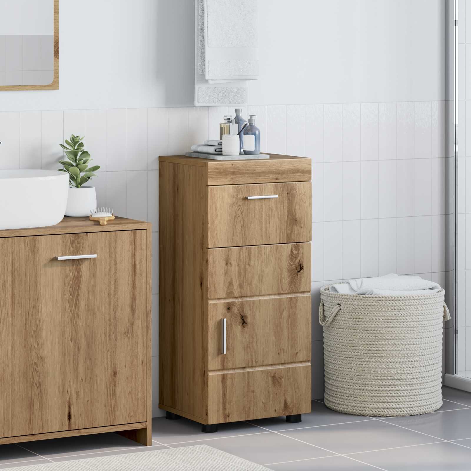vidaXL Комплект шкафове за баня TULUM Дъб 37 x 315 x 82 см