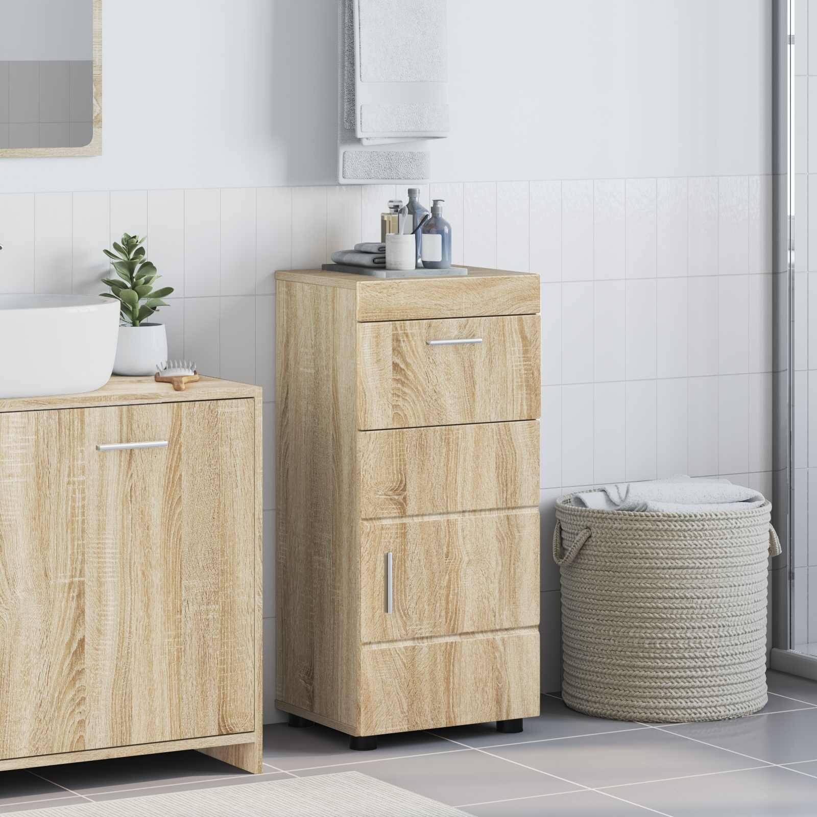 vidaXL Комплект шкафове за баня TULUM Сонома дъб 37 x 315 x 82 см