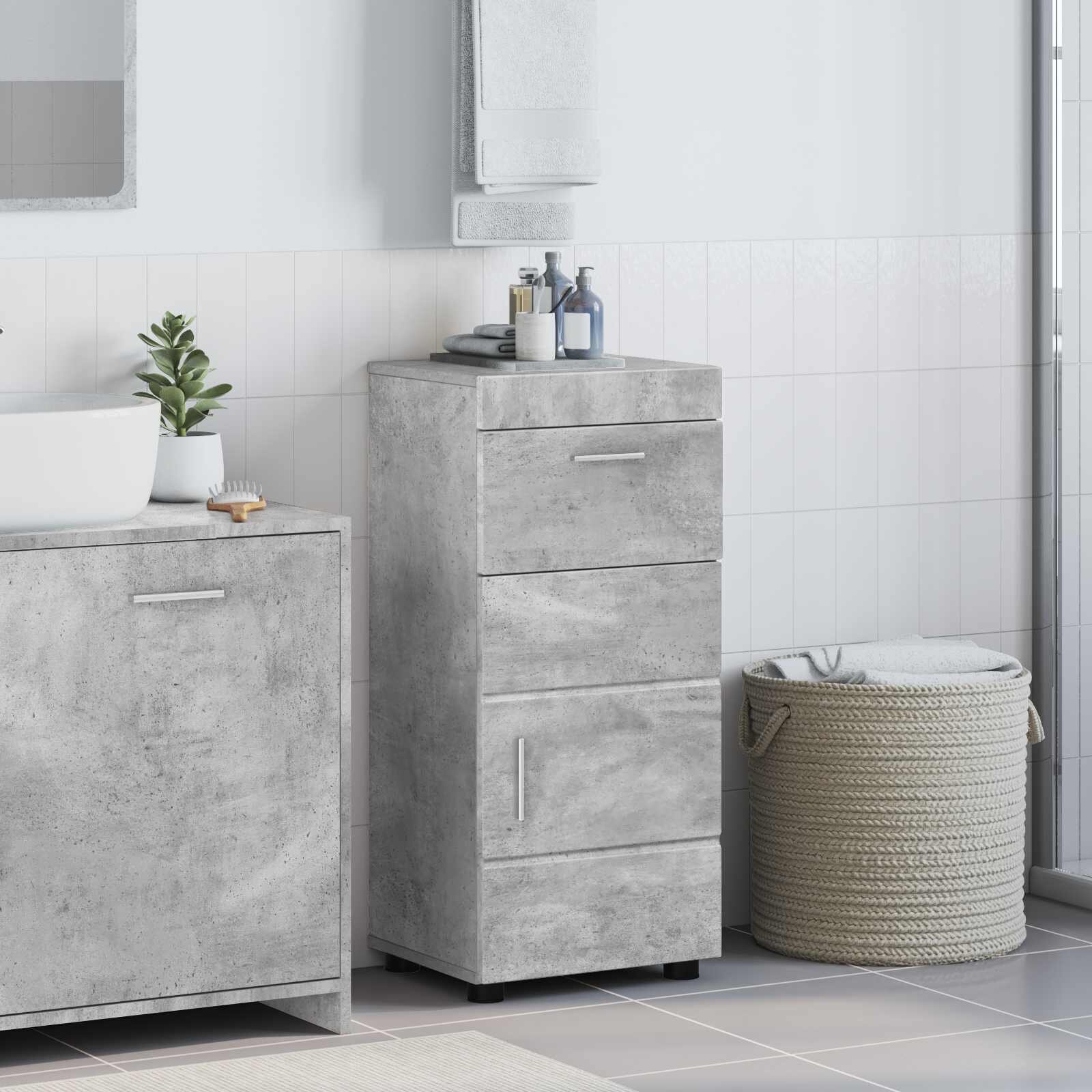vidaXL Комплект шкафове за баня TULUM Циментено сиво 37 x 315 x 82 см
