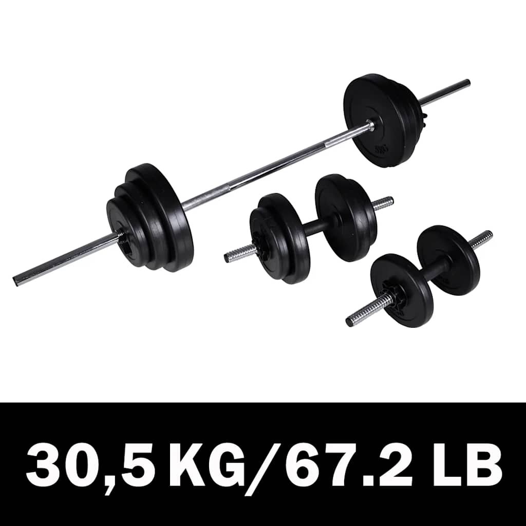 vidaXL Комплект щанга + 2 дъмбела 305 кг