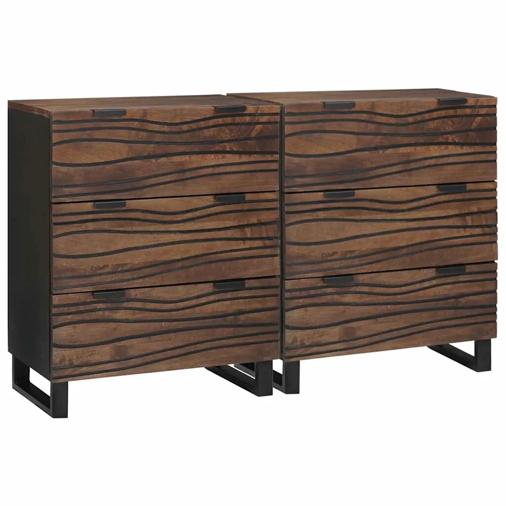 vidaXL Комплект скрин 2 бр. Орех 120 x 33 x 75 см