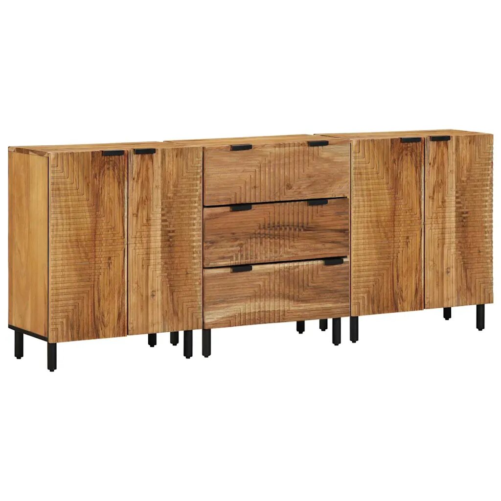 vidaXL Комплект скрин 3 бр. 180 x 33 x 75 см Солидно акациево дърво