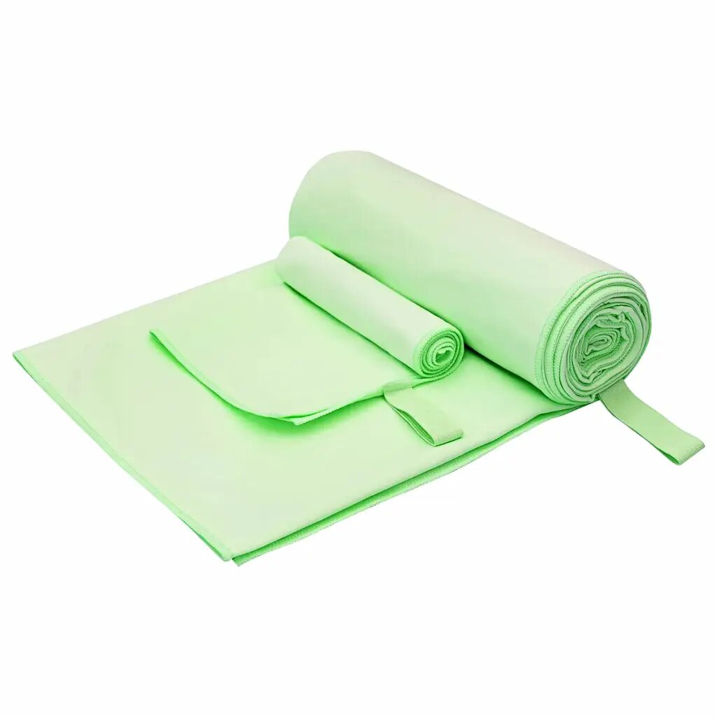 vidaXL Комплект Спортни Хавлии 2 бр. Зелено 50 x 30 cm 200 x 100 cm