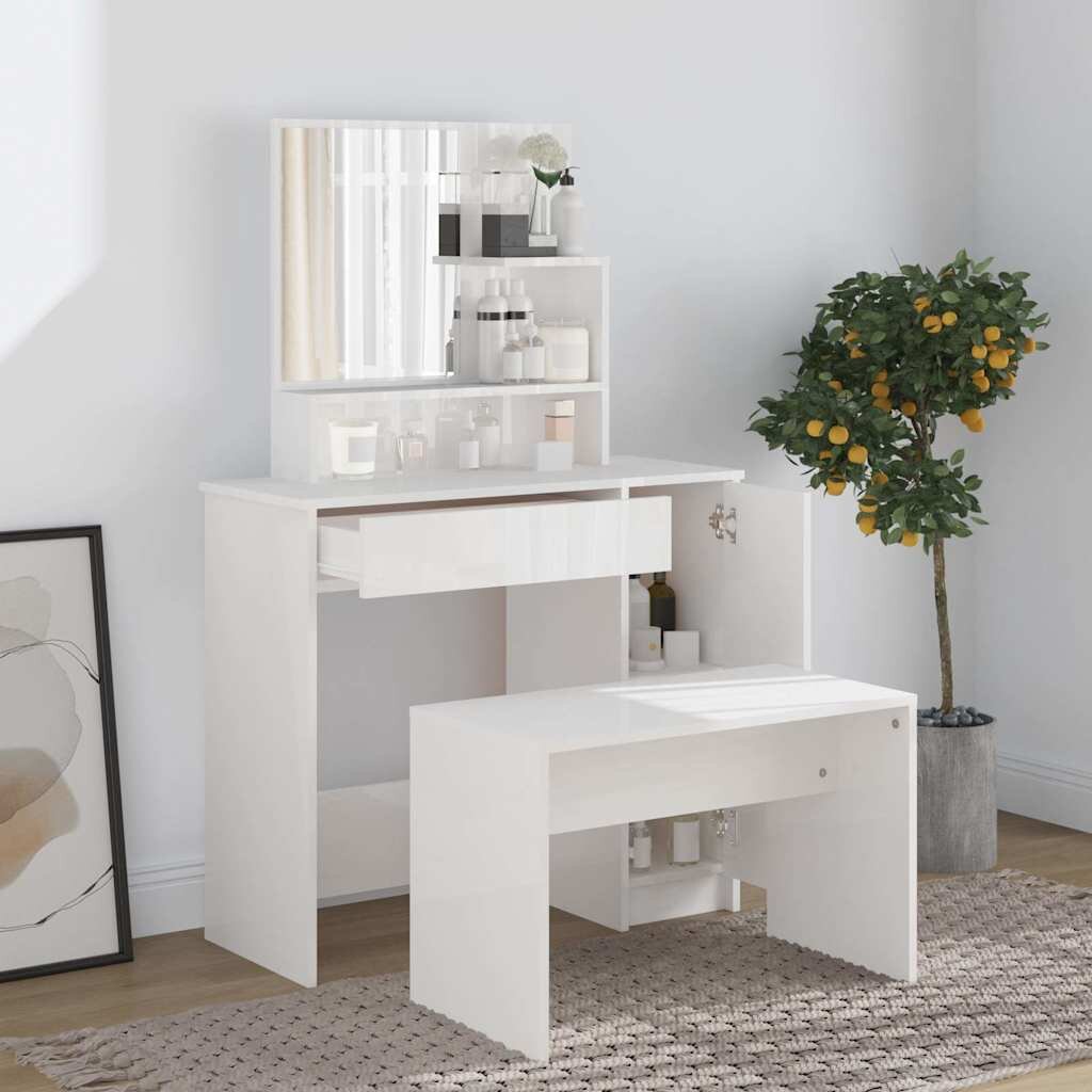vidaXL Комплект тоалеткабял гланц 865x35x136 см