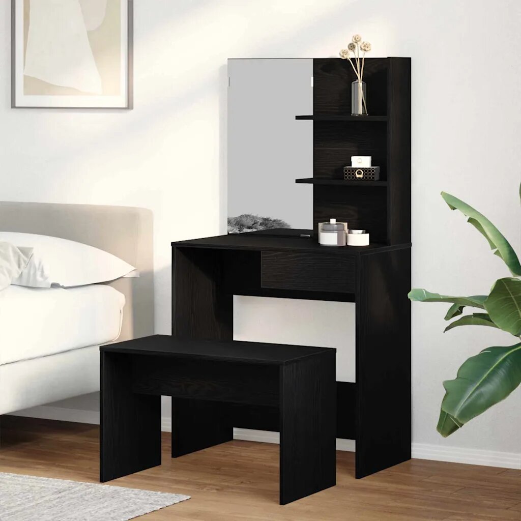 vidaXL Комплект тоалетно шкафче 2 бр. Черния дъб 745 x 40 x 141 cm