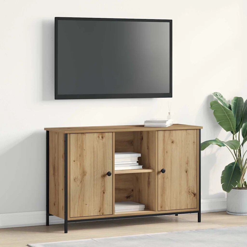 vidaXL Комплект ТВ шкаф 101 x 35 x 65 см Дъб Инженерна дървесина