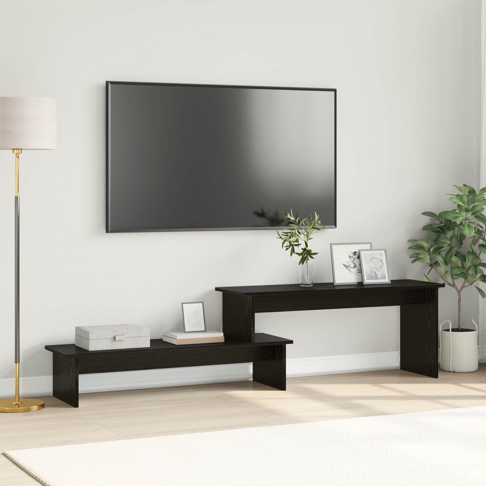 vidaXL Комплект ТВ шкаф 1805 x 30 x 43 см Черния дъб