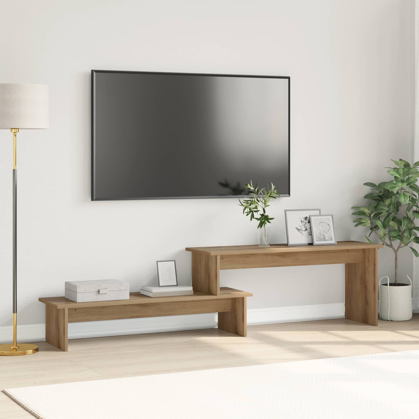 vidaXL Комплект ТВ шкаф 1805 x 30 x 43 см Дъб Инженерна дървесина