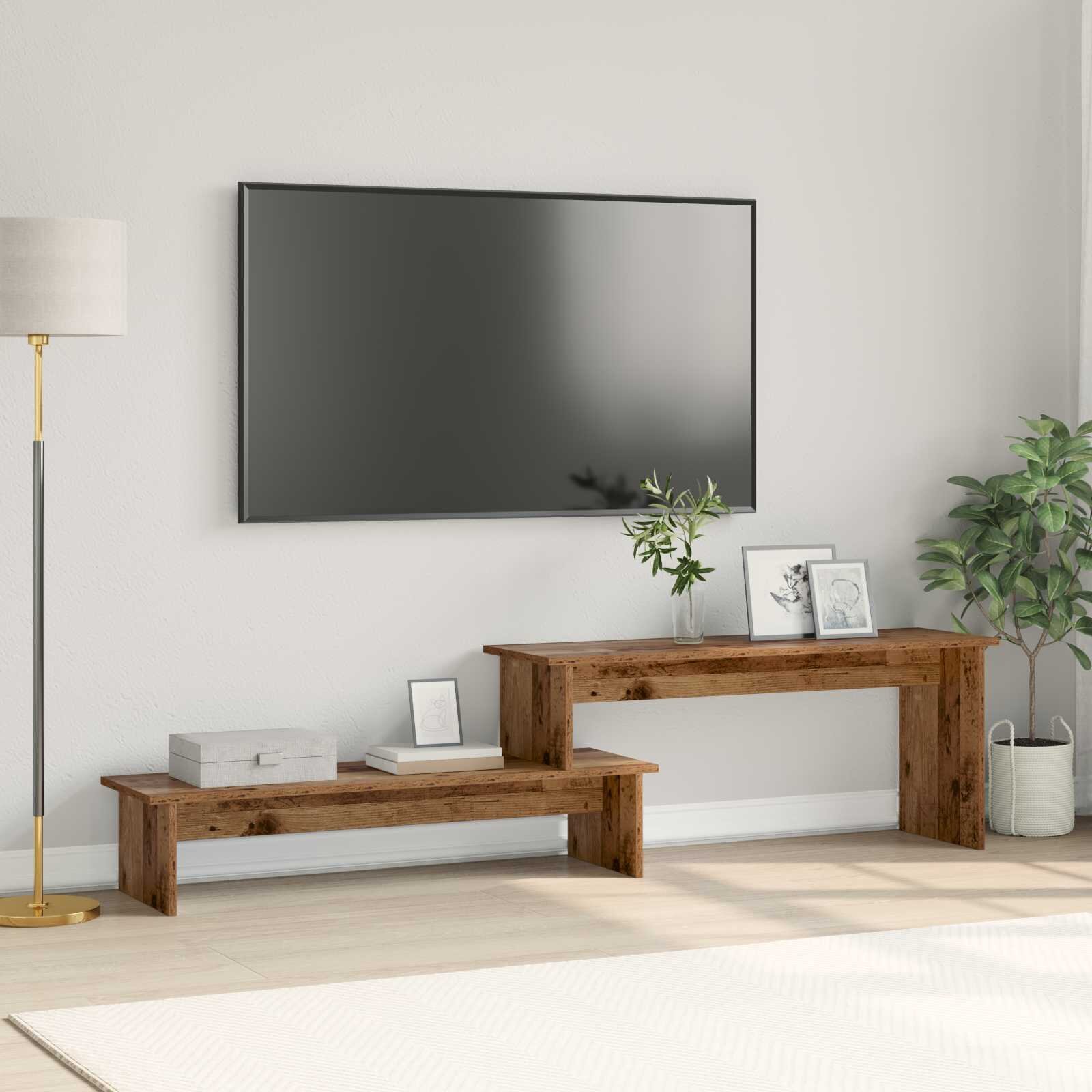 vidaXL Комплект ТВ шкаф 1805 x 30 x 43 см Старо дърво