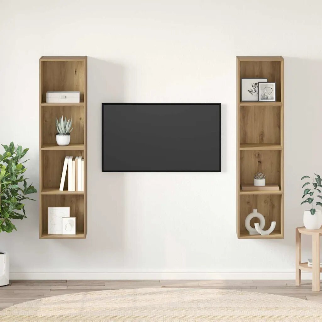 vidaXL Комплект ТВ шкаф 2 бр. 37 x 37 x 1425 см Кафяво
