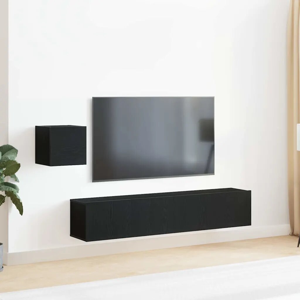vidaXL Комплект ТВ шкаф 3 pcs Черния дъб 80 x 30 x 30 см