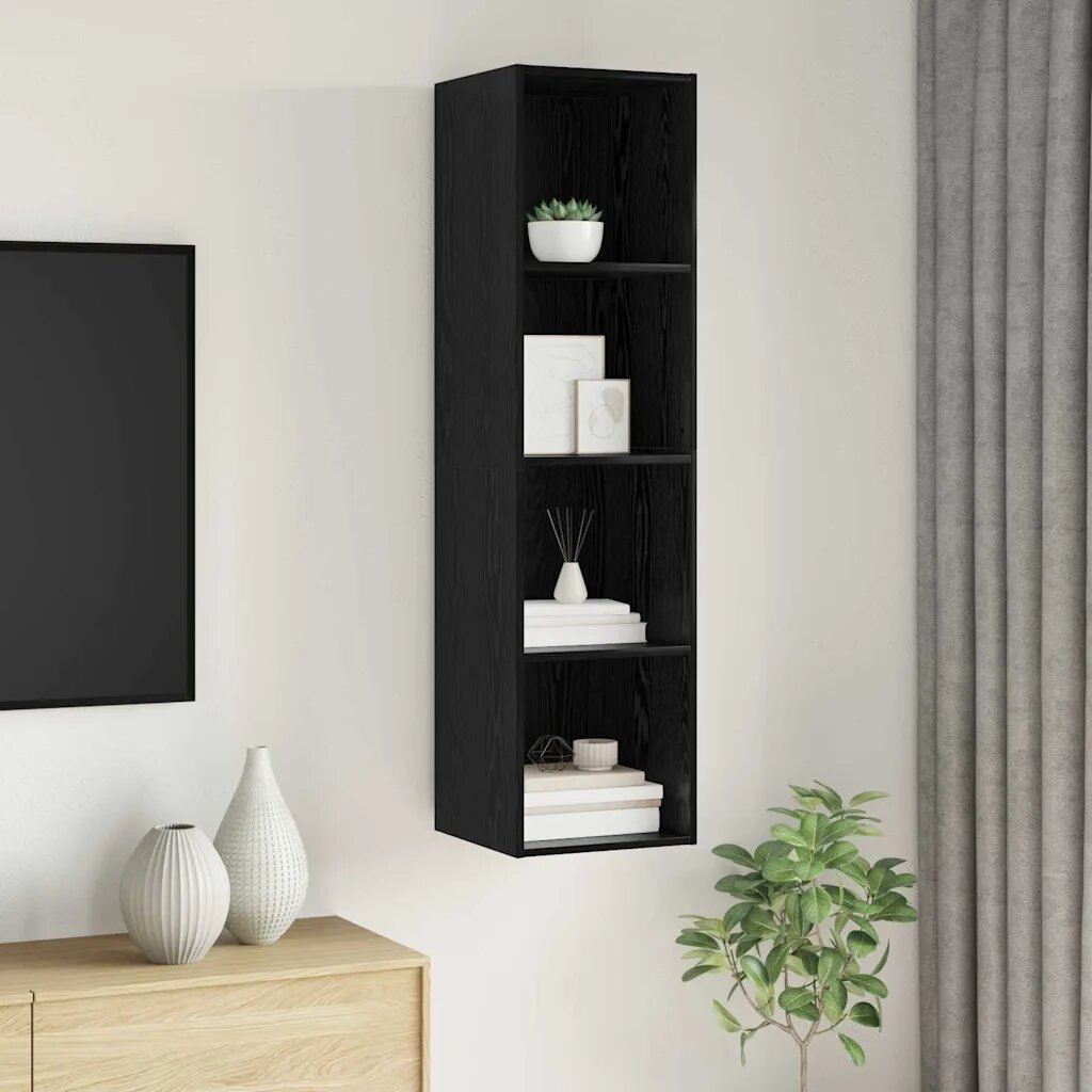 vidaXL Комплект ТВ шкаф 37 x 37 x 1425 см Черния дъб