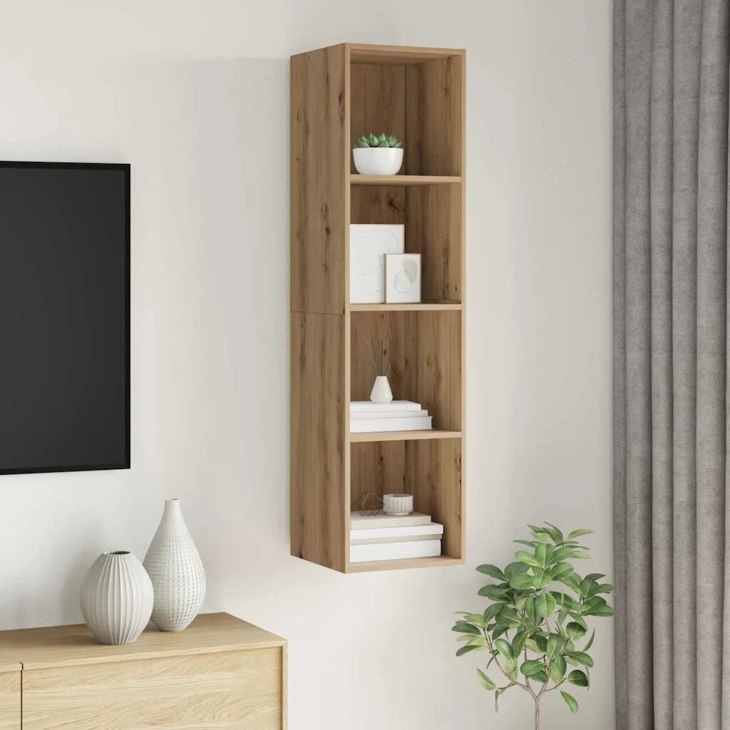 vidaXL Комплект ТВ шкаф 37 x 37 x 1425 см Дъб Инженерна дървесина