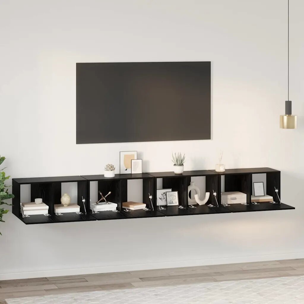 vidaXL Комплект ТВ шкаф 4 бр. 60 x 30 x 30 cm Черния дъб