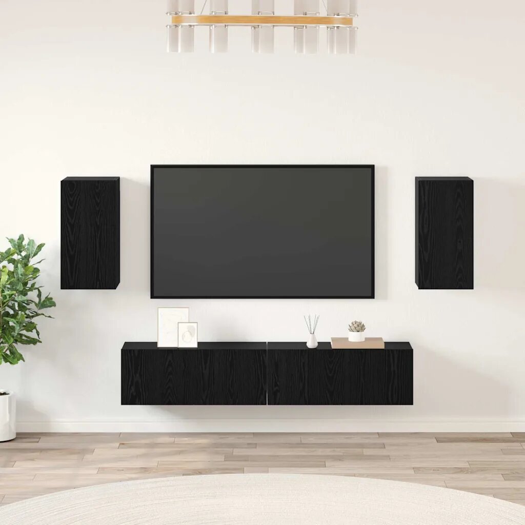 vidaXL Комплект ТВ шкаф 4 бр. 80 x 30 x 30 см Черния дъб