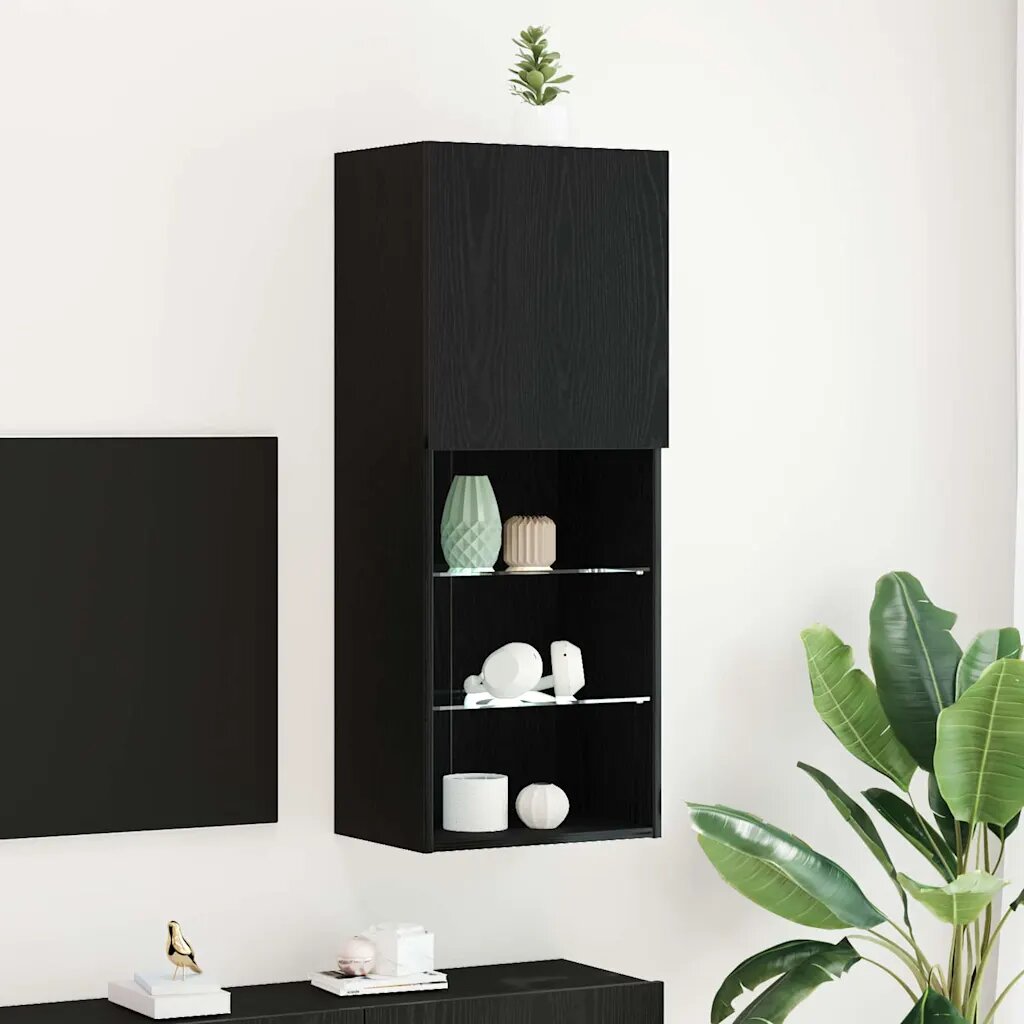 vidaXL Комплект ТВ шкаф 405 x 30 x 102 см Черния дъб
