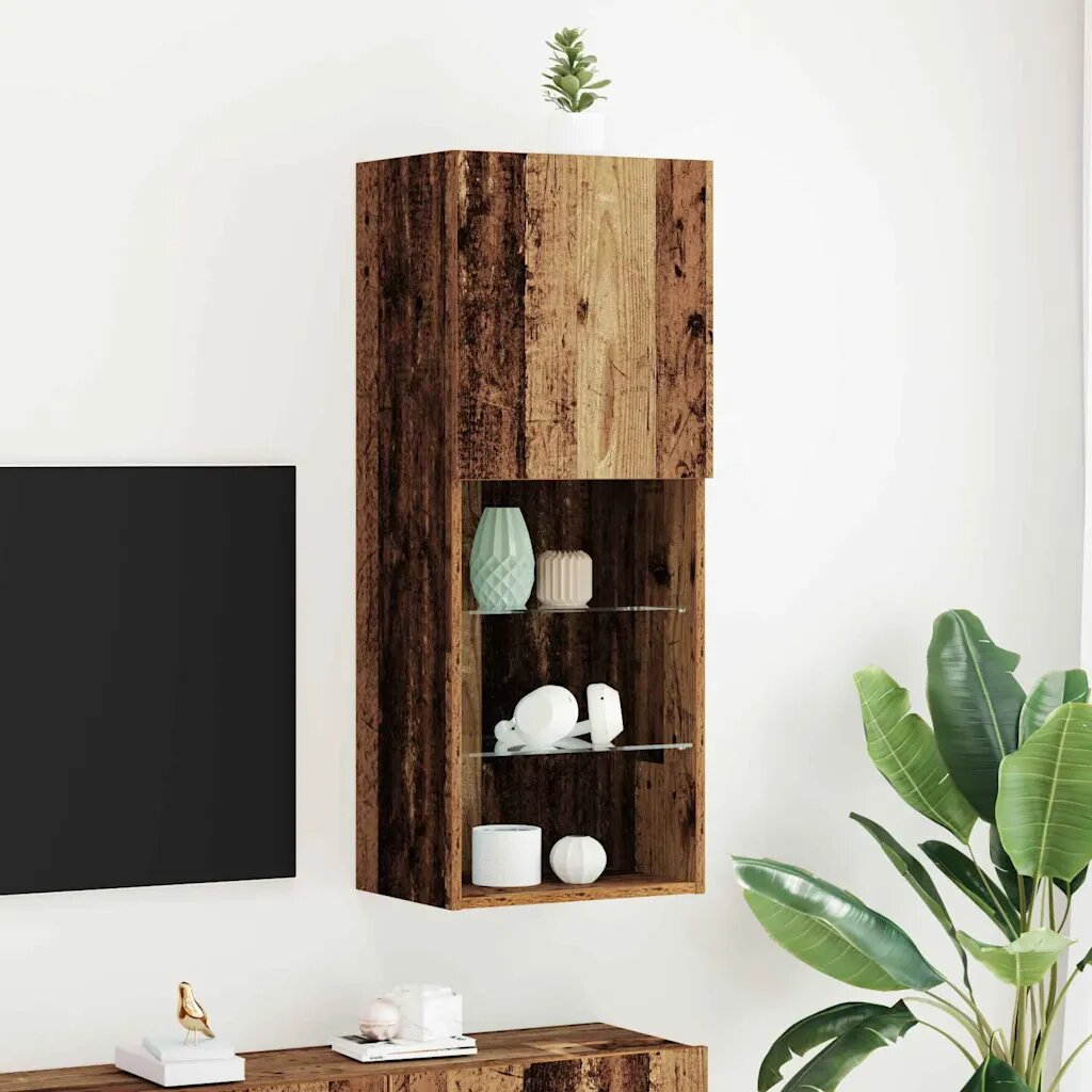 vidaXL Комплект ТВ шкаф 405 x 30 x 102 см Старо дърво