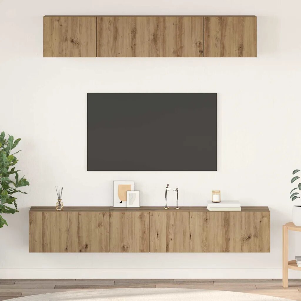vidaXL Комплект ТВ шкаф 5 бр. 80 x 30 x 30 см Дъб