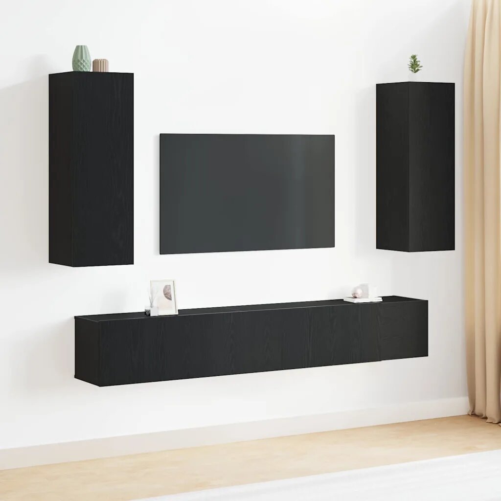 vidaXL Комплект ТВ шкаф 5 pcs Черния дъб 160 x 30 x 305 см