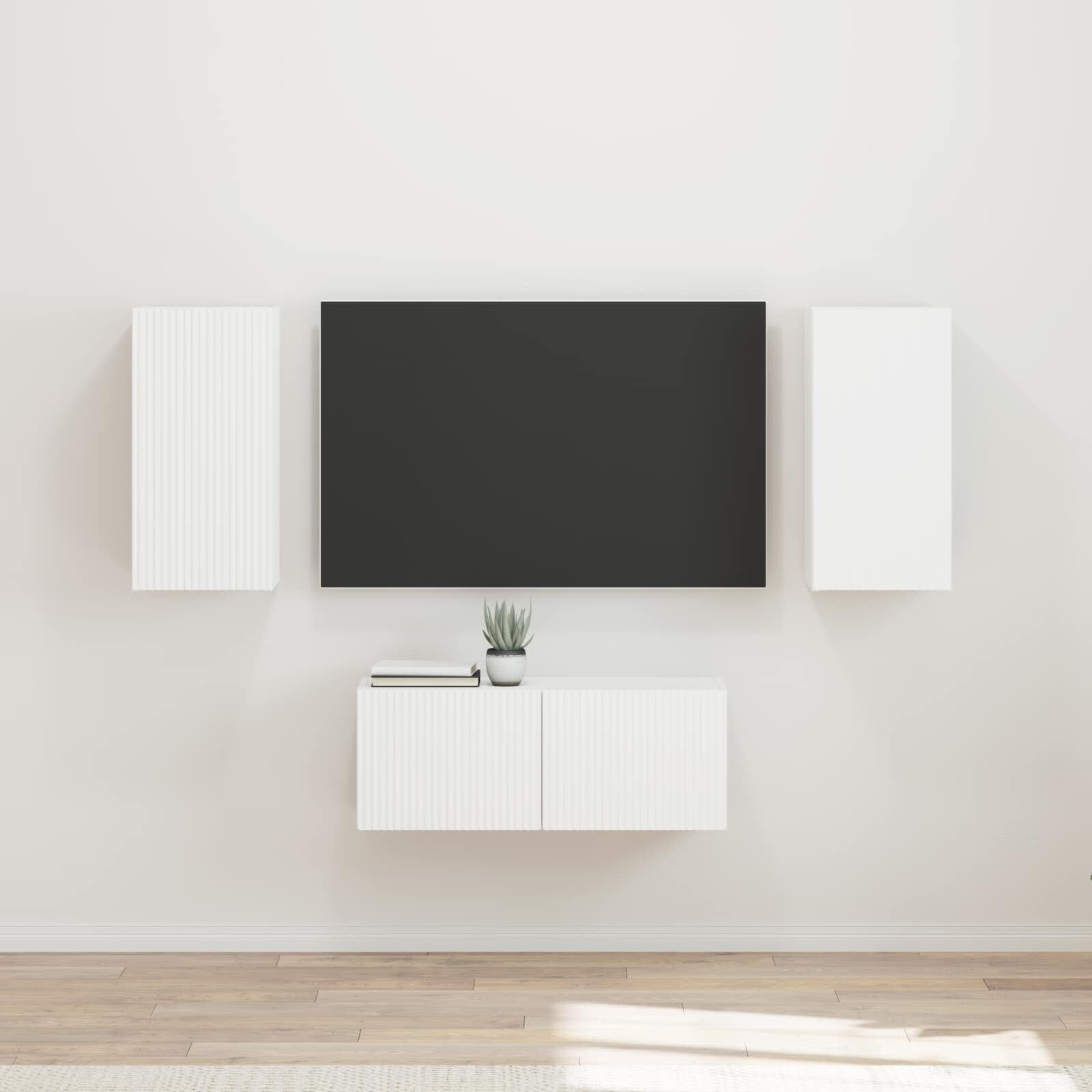 vidaXL Комплект ТВ шкаф 6 бр. Бяло Инженерна дървесина
