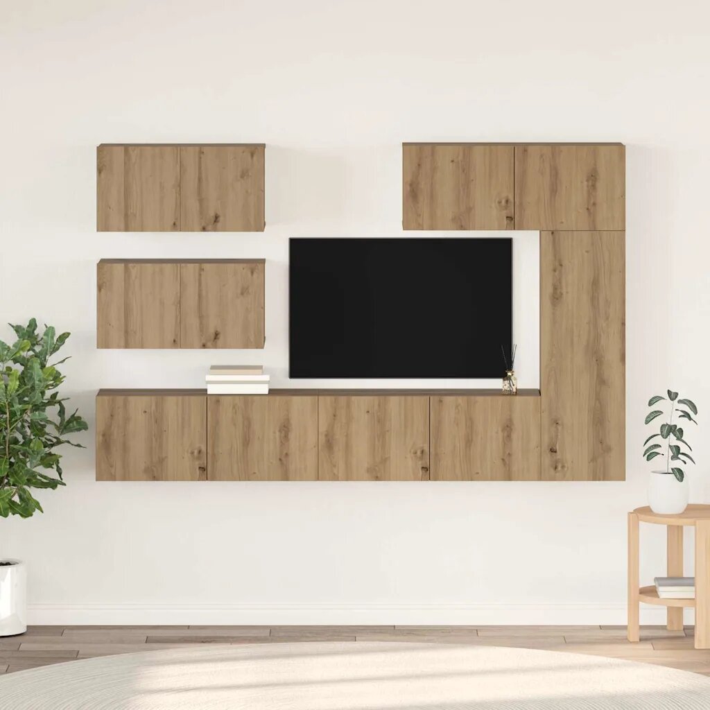 vidaXL Комплект ТВ шкаф 6 бр. Дъб Инженерна дървесина