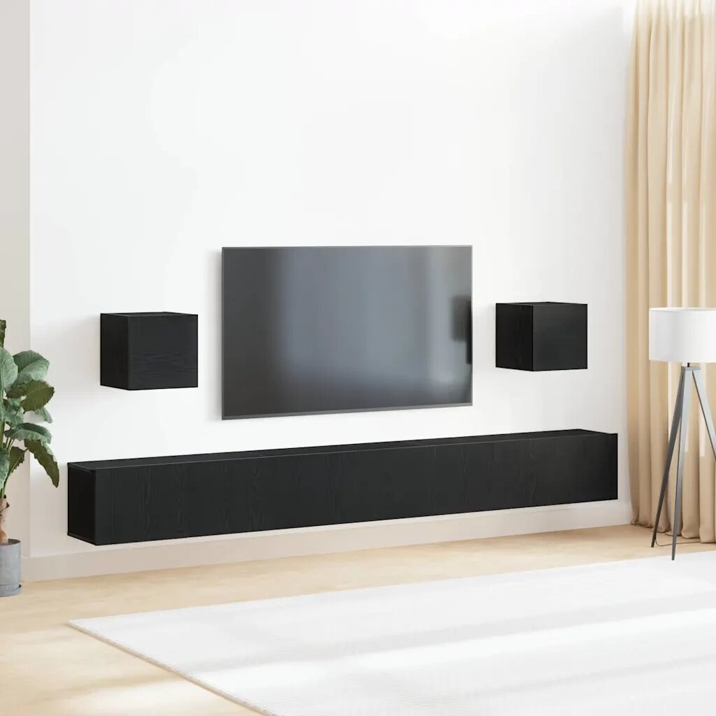 vidaXL Комплект ТВ шкаф 7 pcs Черния дъб 100 x 30 x 30 cm