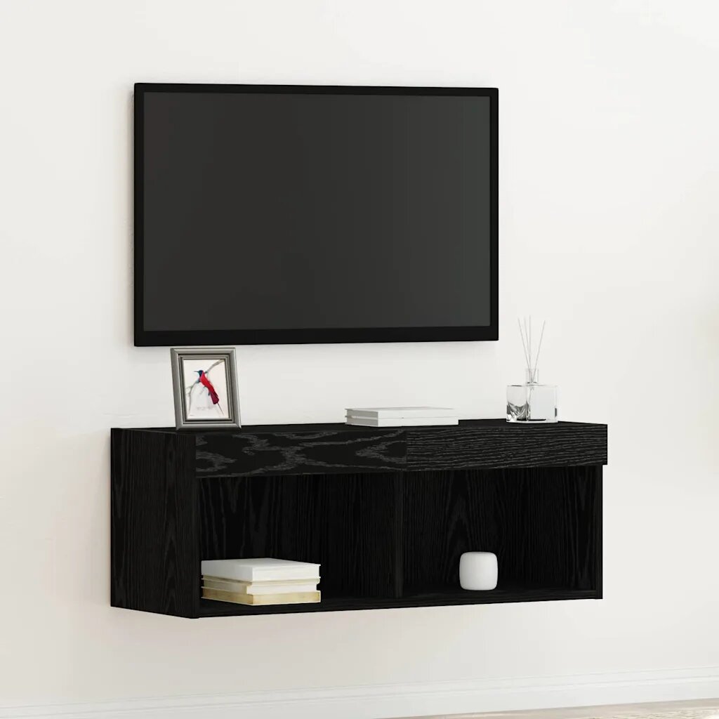vidaXL Комплект ТВ шкаф 80 x 30 x 30 см Черния дъб Инженерна дървесина