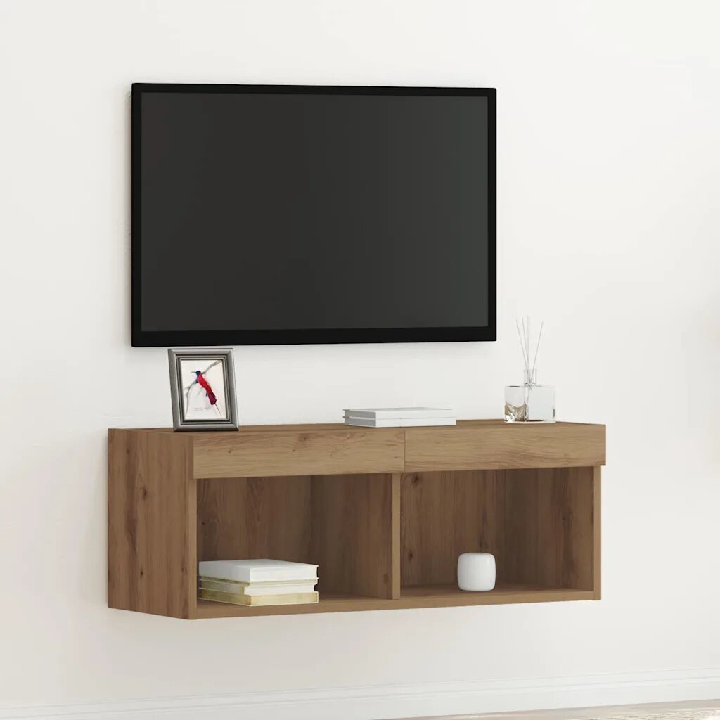 vidaXL Комплект ТВ шкаф 80 x 30 x 30 см дъб артизан