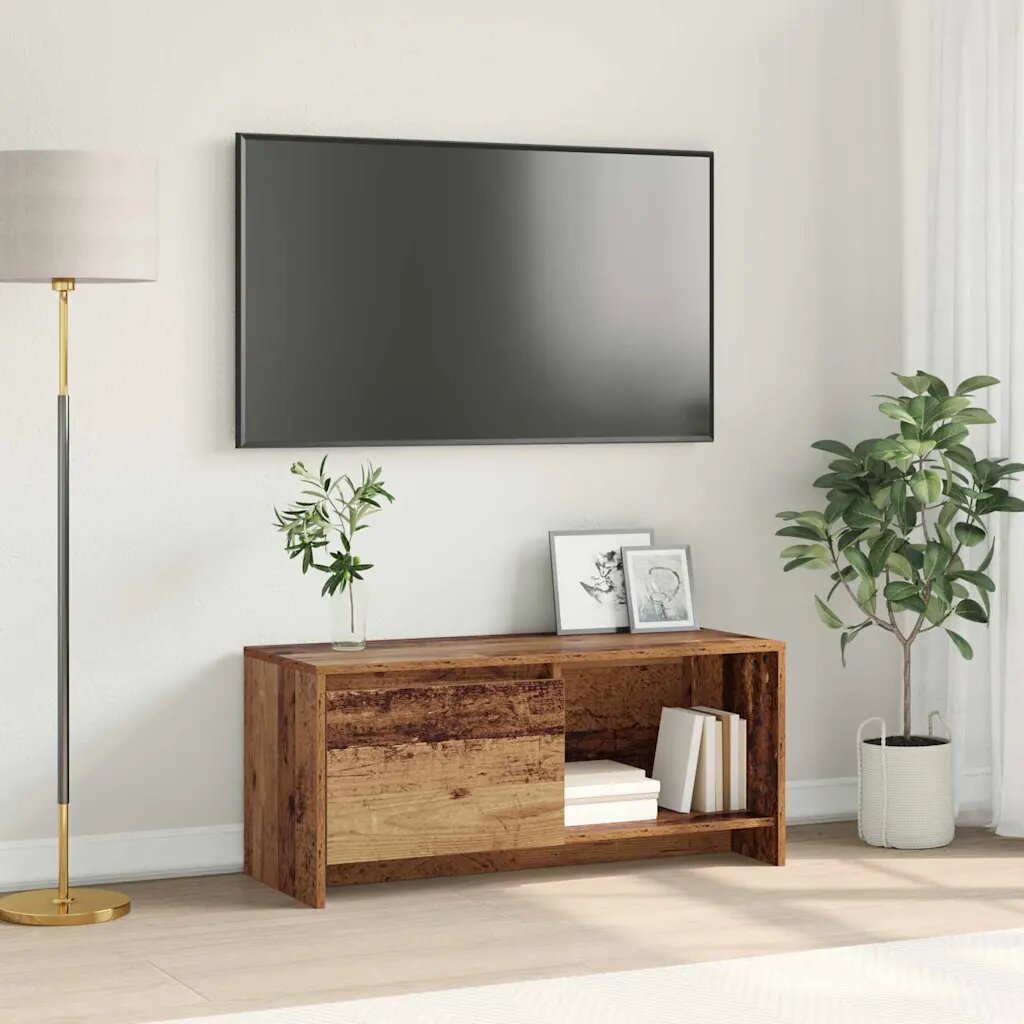 vidaXL Комплект ТВ шкаф 90 x 35 x 40 см Старо дърво