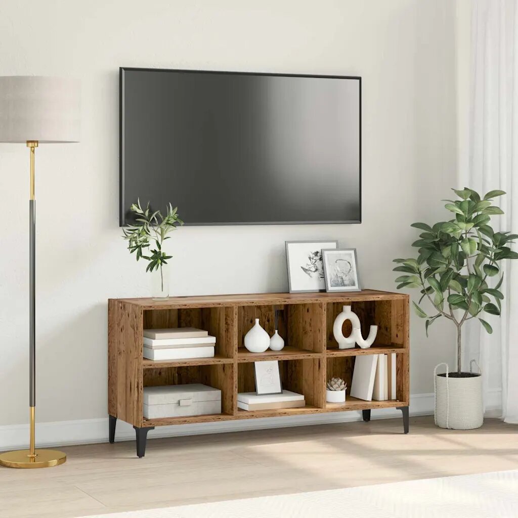 vidaXL Комплект ТВ шкаф Монтиране на стена Кафяво 1035 x 30 x 50 см