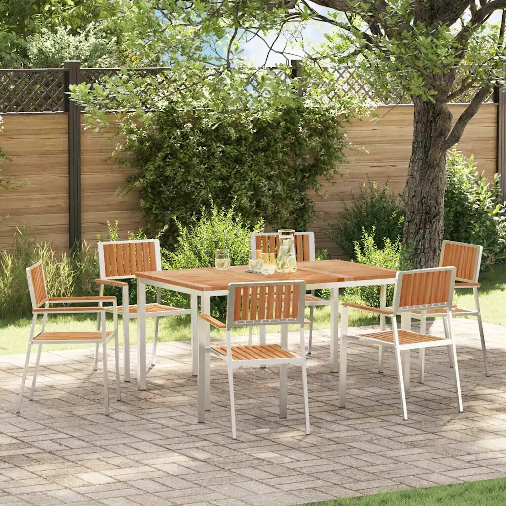 vidaXL Комплект за хранене на открито 7 бр. 150 x 90 x 75 cm