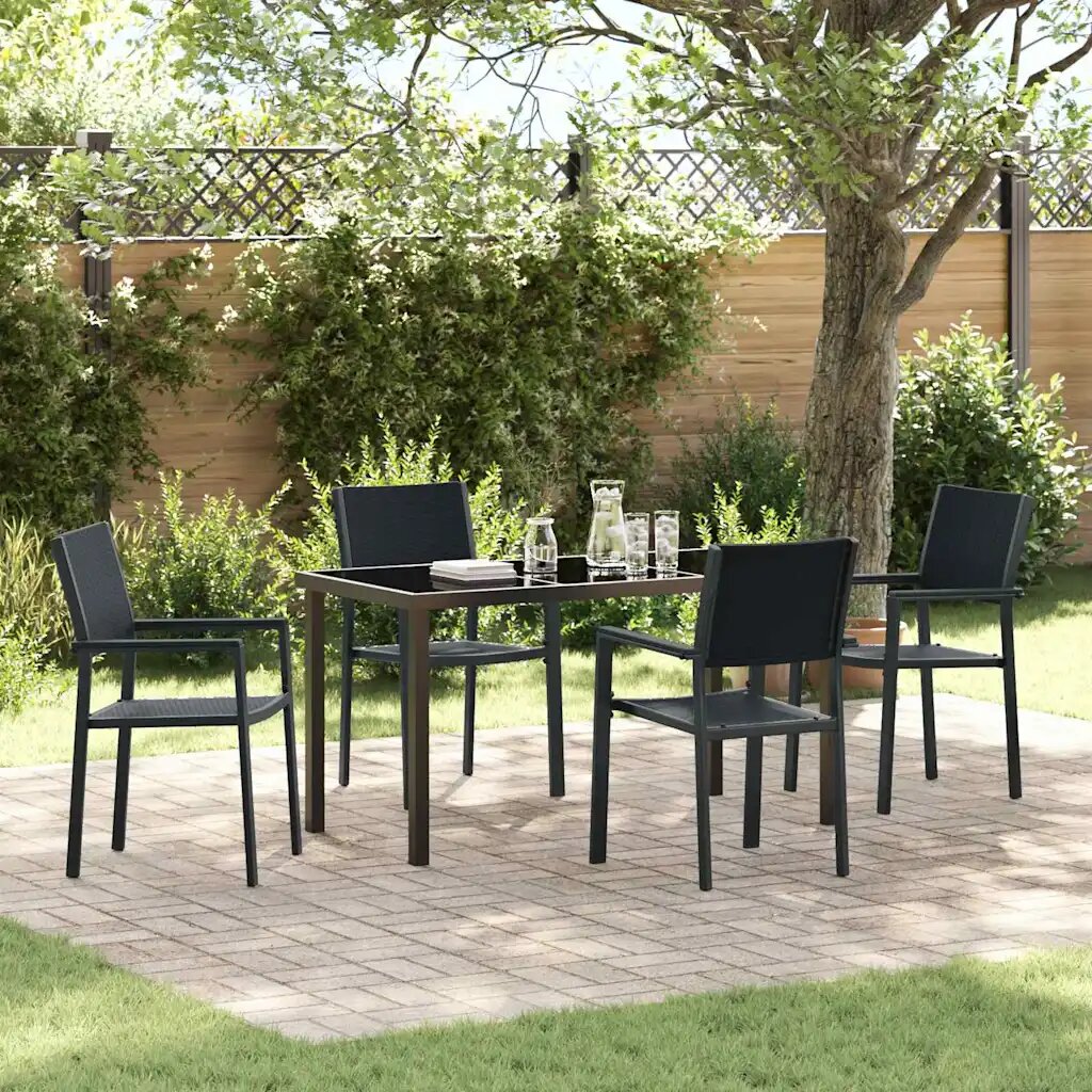 vidaXL Комплект за хранене в градината 5 бр. Черно