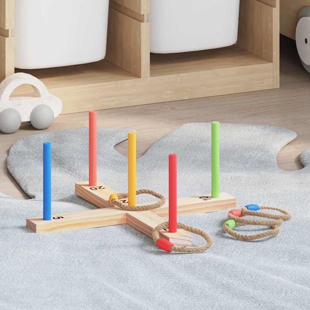 vidaXL Комплект за игра с пръстени Многоцветен 41 x 41 x 16 см