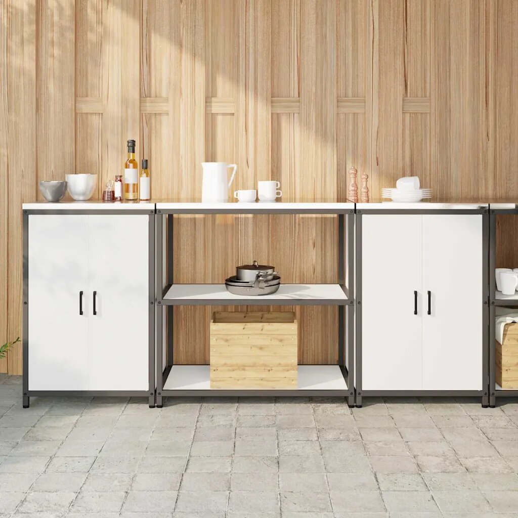 vidaXL Комплект за кухненско съхранение HATTEM 3 бр. Бяло