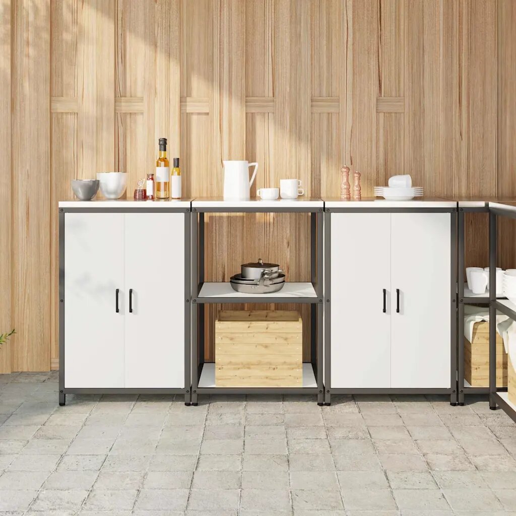 vidaXL Комплект за кухненско съхранение HATTEM 3 бр. Бяло