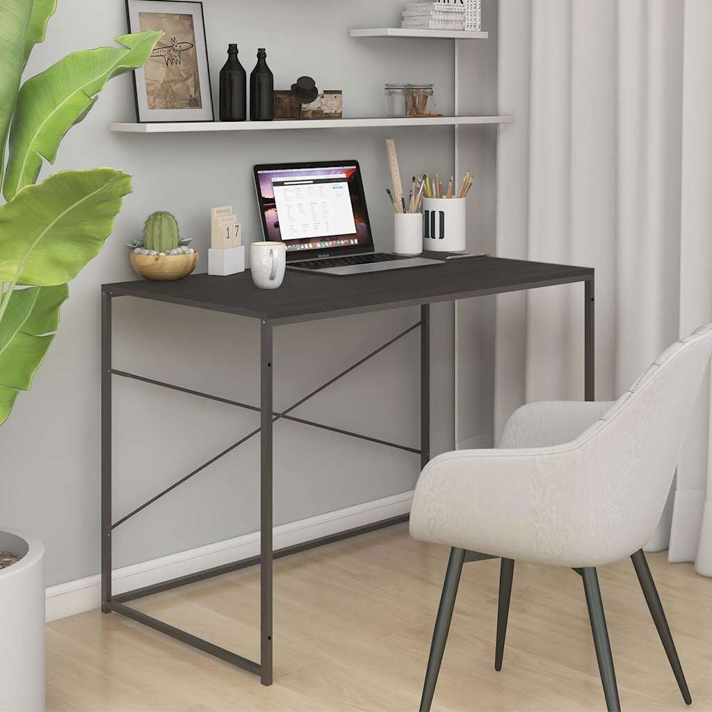 vidaXL Компютърно бюро черно 110x60x70 см инженерно дърво