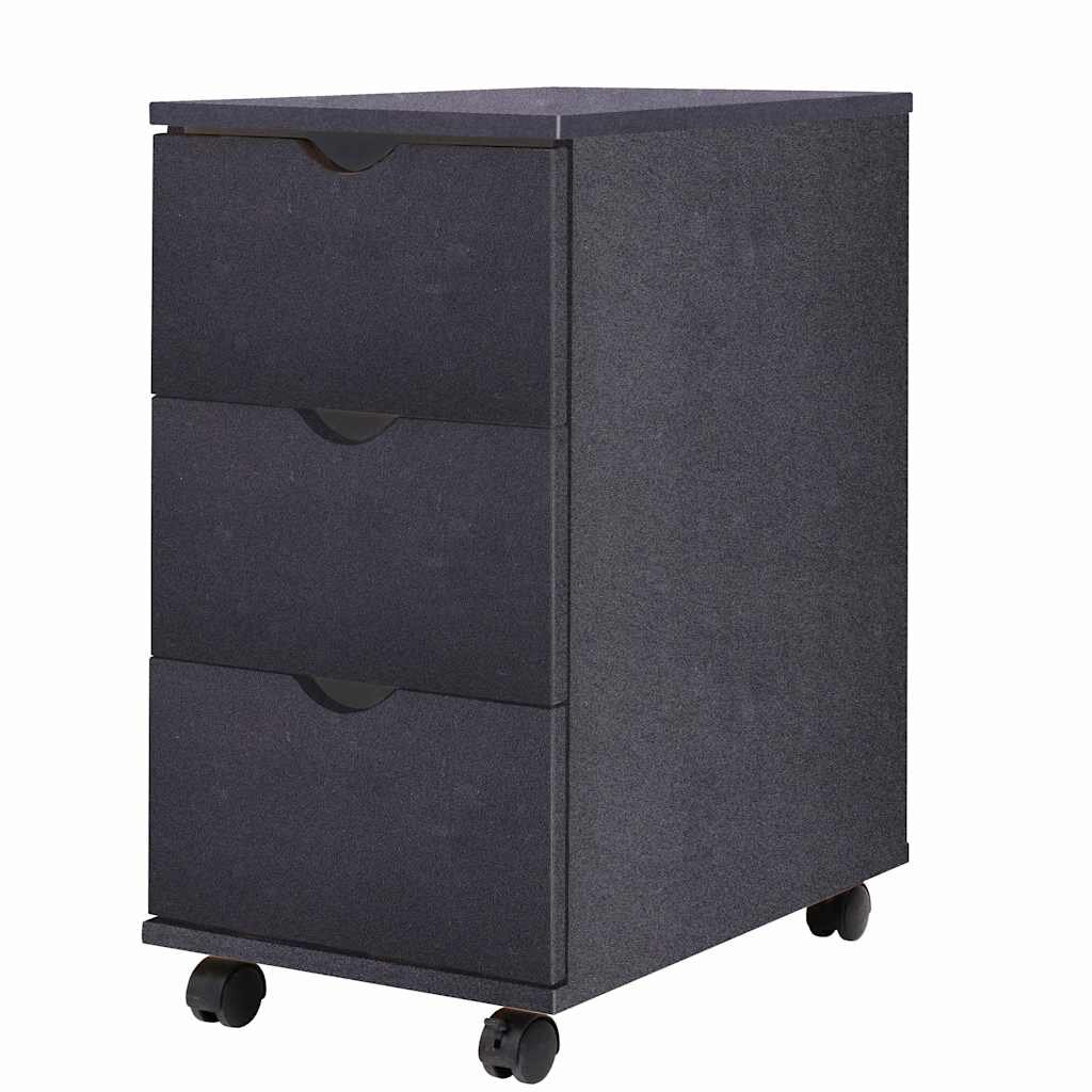 vidaXL Контейнер с чекмеджета 33x45x60 см черен