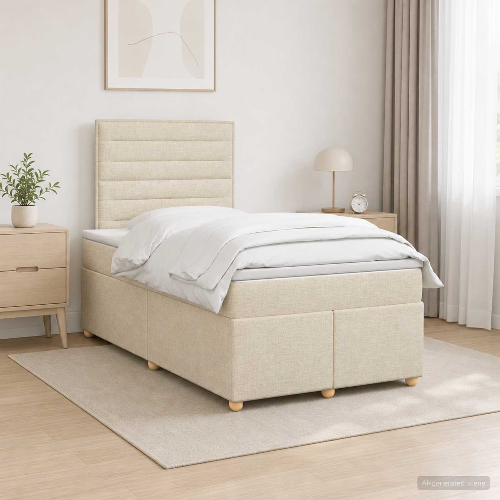 vidaXL Континентално легло с матрак Тъмен кафяв 120 x 200 cm Текстил