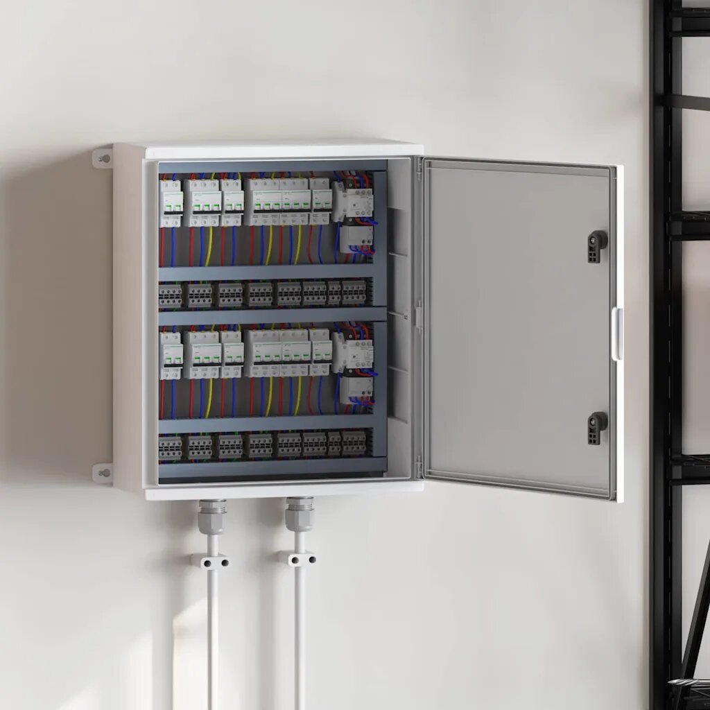 vidaXL Контролен шкаф Сив 57 x 23 x 60 см ABS пластмаса